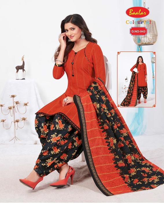Baalar Colourful 9  Readymade Fancy Pure Cotton Printed Patiyala Cotton Designer Casual Dress Collection 